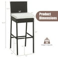 thumbnail image 3 of Costway 2 PCS Patio Wicker Barstools Bar Height Chairs W/ Cushions Backyard Off White, 3 of 9