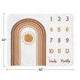 thumbnail image 4 of Sweet Jojo Designs Boho Sun Orange and Maroon Fleece Milestone Baby Blanket 3 Piece Set, 4 of 6