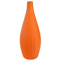 Urban Trends Collection  Ceramic Round Vase with Round Lip Pimpled Design & Rounded Bottom, Matte Orange