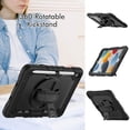 thumbnail image 3 of Case for iPad 9th 8th 7th Gen 10.2 inch 2021 2020 2019 with Screen Protector, 360 Degree Rotating Kickstand Hand Strap Heavy Duty Shockproof Cover with Shoulder Strap, Black, 3 of 7