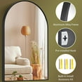 thumbnail image 2 of SONGMY 24 x 36 Inch Arched Wall Mirror with Black Metal Frame, Modern Design for Bedroom Bathroom Living Room Vanity Mirror for Wall, 2 of 9