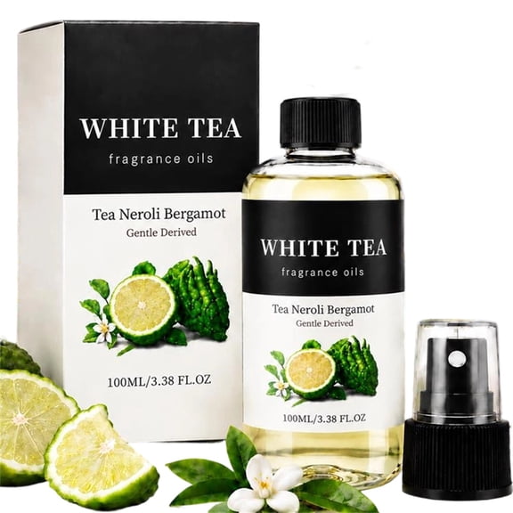 White Tea Neroli Aroma Oil, Long Lasting Gentle Scent Essential Oil, Multipurpose Fragrance Oil for Diffuser, Candle Soap Making, Home Indoor Relaxing Atmosphere