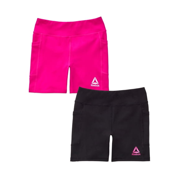 Reebok Girl's Spirit Active Bike Shorts, 2-Pack, Sizes 4-18