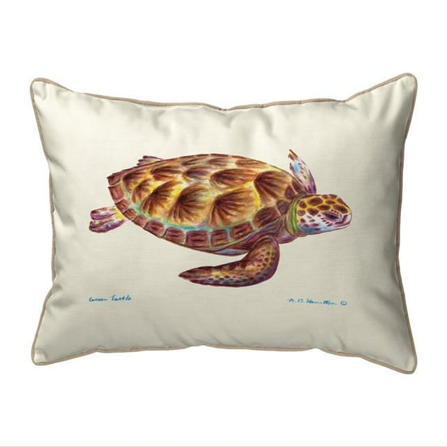Betsy Drake ZP044 20 x 24 Po Tortue de Mer Vert Extra Grand Oreiller à Fermeture Éclair