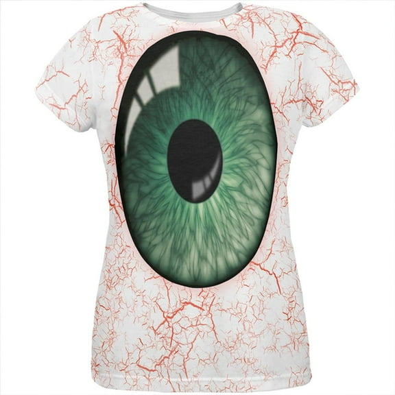 Halloween Green Creepy Eyeball Costume All Over Womens T Shirt Multi SM