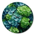 thumbnail image 4 of Designart "Emerald Blooms Green Blue Hydrangea" Floral Oversized Wall Clock, 4 of 5