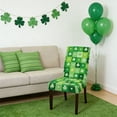 thumbnail image 5 of AYktou St. Patrick's Day Chair Covers, Stretchable Shamrock Green Clover Dining Table Chair Slipcover Elastic Straps Removable Washable Chair Cover for Dining Room Hotel Party Spring Decorations, 5 of 6