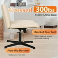 thumbnail image 7 of FDW Cross-Leg Home Office Chair - Armless Adjustable w/Wide Seat & U-Back,Beige, 7 of 7