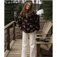 thumbnail image 4 of Sudadera de Mujer de Felpa Suave con Estampado Floral, de Cremallera, Estilo Suéter, Cómoda y Suave, Ideal para Otoño Marrón M, 4 of 10