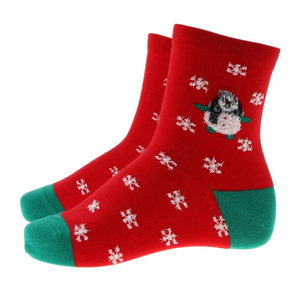 Calcetines de Navidad Soledad Tobillos Clásicos Divertido Medias de Adorno Rojo