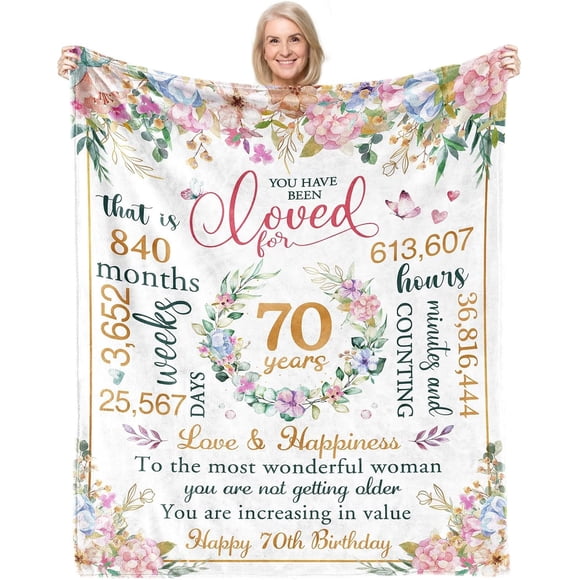 60th Birthday Gifts for Women,60th Birthday Decorations Women,60th Birthday Gift Ideas,Happy 60th Birthday Decorations for Her,Wife,Sister,Friend,Soft Throw Blanket 80" X 60"