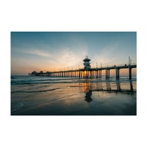 Huntington Pier Sunset - Huntington Beach California Photography Sunset Beach Ocean Coast Landscape Scenic Unframed Wall Art Print 4 x 6 inches