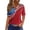 Red, variant on Women's 250th Anniversary USA Shirt V-Neck Button Patriotic Star Print Short Sleeve T-Shirts Independence Day Top