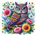 thumbnail image 1 of Hibou Vibrant - Peinture Diamant DIY, 1 of 6