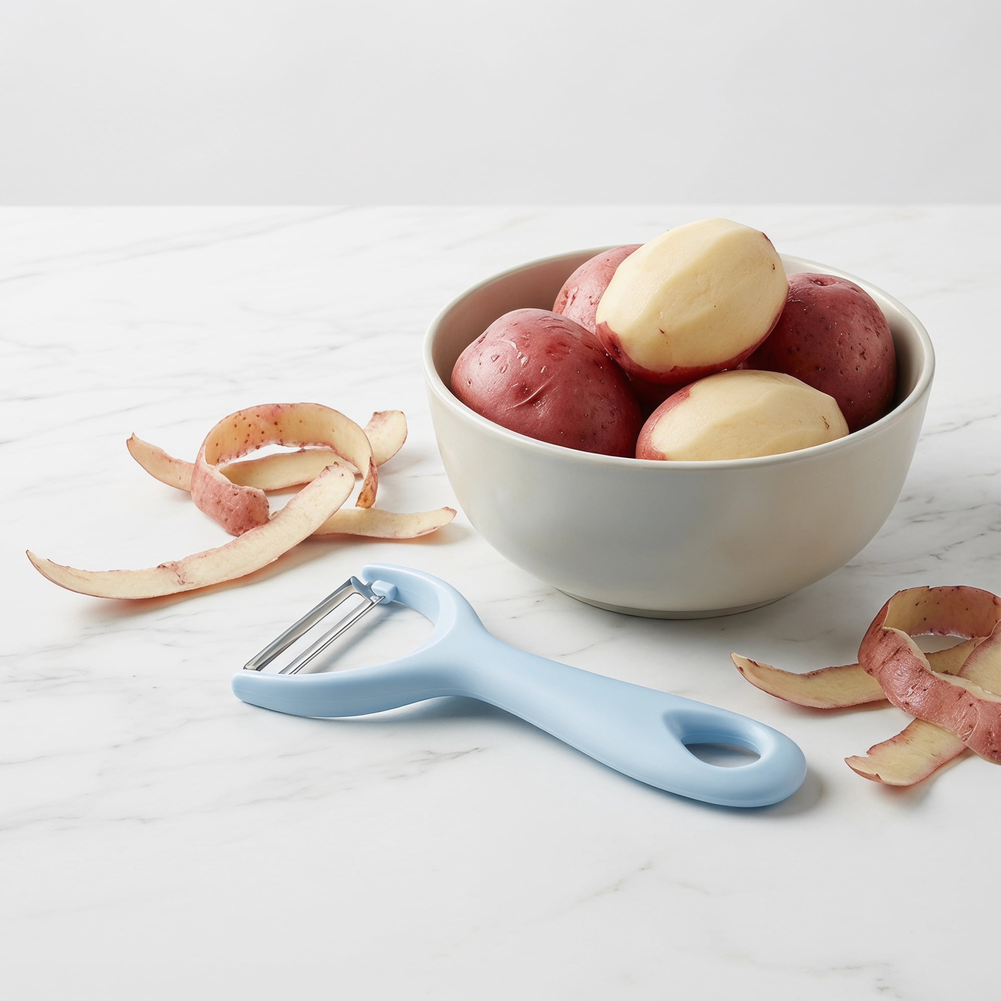 Unique Bargains Vegetable and Apple Peeler with Ergonomic Handle Blue 5.1x2.4 inch