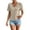 *Khaki, variant on ClodeEU Women's V Neck Striped Short Sleeve T-Shirt, Casual Loose Fit Summer Tee Khaki,Women's Plus L