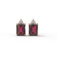 thumbnail image 4 of Mooneye 3.54 Ctw Octagon Garnet 925 Sterling Silver Rose Vermeil Solitaire Women Stud Earrings, 4 of 4
