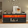 thumbnail image 2 of Uforic Farmhouse LED TV Stand with Power Outlet, Media Entertainment Center Console for 75 Inch TV, Dark Gray, 2 of 9