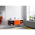 thumbnail image 3 of Manarola 60" Red Amber with Thick Quartz Wall Mount Bathroom Vanity, Open Shelf, 3 of 11