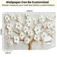 thumbnail image 3 of Peel and Stick Wallpaper 3D Floral White Flower Tree Wall Mural Bedroom Living Room Dining Room Modern Art Wall Mural Decor Self Adhesive and Removable 100in x 144in, 3 of 8