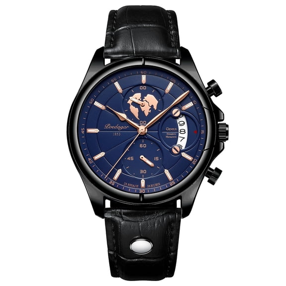 POEDAGAR Men Watch Fashion Chronograph Leather Quartz Watches Waterproof Luminous Top Brand Luxury Casual Sport Men's Wristwatch