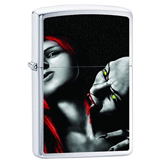 Zippo Lighter- Skull Design Windproof Lighter (Vampire Dracula Z5002)