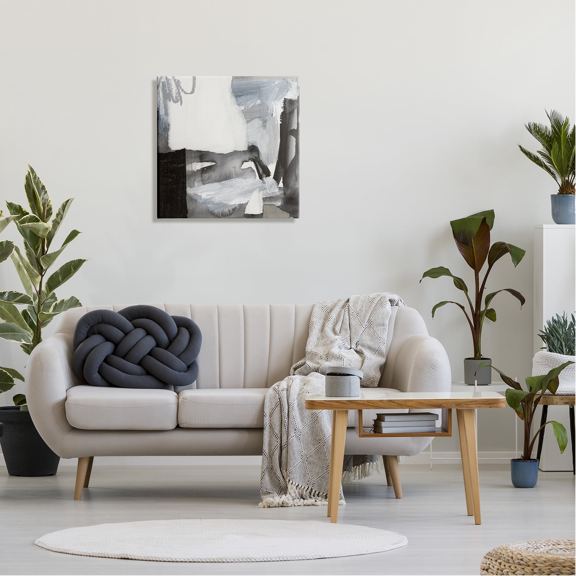 Stupell Industries Contemporary Collaged Shapes Scribble Painting Design Painting Gallery Wrapped Canvas Print Wall Art, Design by Victoria Barnes