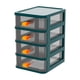 thumbnail image 2 of Armario de almacenamiento organizador de cajones multicapa de polipropileno | Cajones transparentes visibles, hebilla de seguridad, plástico duradero | Rack de almacenamiento de sobremesa para, 2 of 6