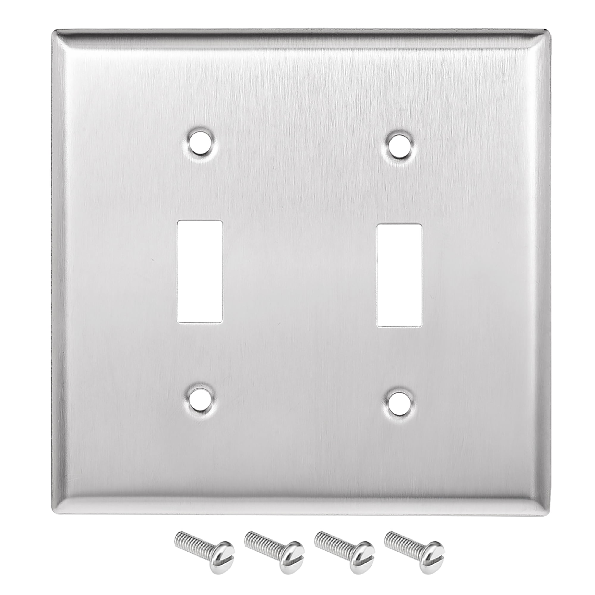 SS2 Hubbell Wallplate 2-gang Switch Stainless Steel for sale online 