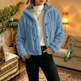thumbnail image 5 of uublik Fleece Jacket Women Blue Open Front Long Cardigan Coat Warm Winter Outwear Jackets, 5 of 6