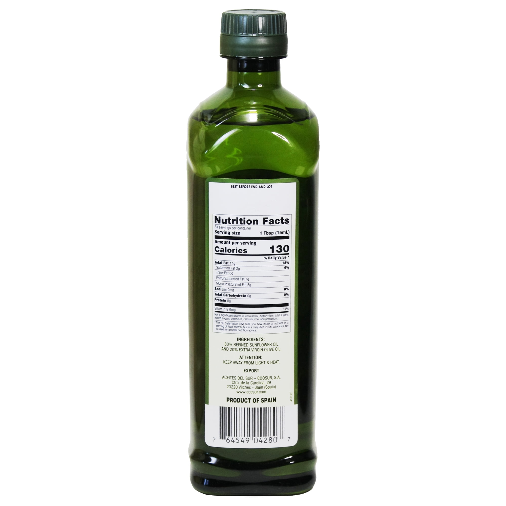 Canario Blend of Sunflower Oil & Extra Virgin Olive Oil,17 fl. oz. Plastic Bottle