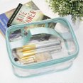 thumbnail image 4 of Toiletry Bag Makeup Cosmetic Clear Bag Portable Waterproof Transparent Travel Large Storage (Green), 4 of 5
