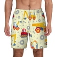 thumbnail image 2 of Picia Heavy Equipment pattern Mens Swim Trunks with Compression Liner Stretch Beach Shorts Quick Dry with Zipper Pockets No-Chafing Board Shorts-Medium, 2 of 9