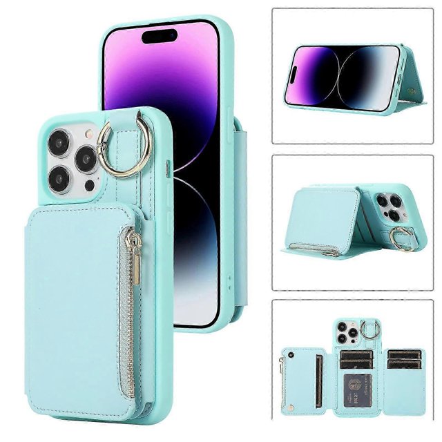 Crossbody Wallet Case for iPhone 15 Pro Max/15 Ultra, RFID Blocking Leather Purse Case with Card Holder, Protective Handbag Flip Cover with Zipper