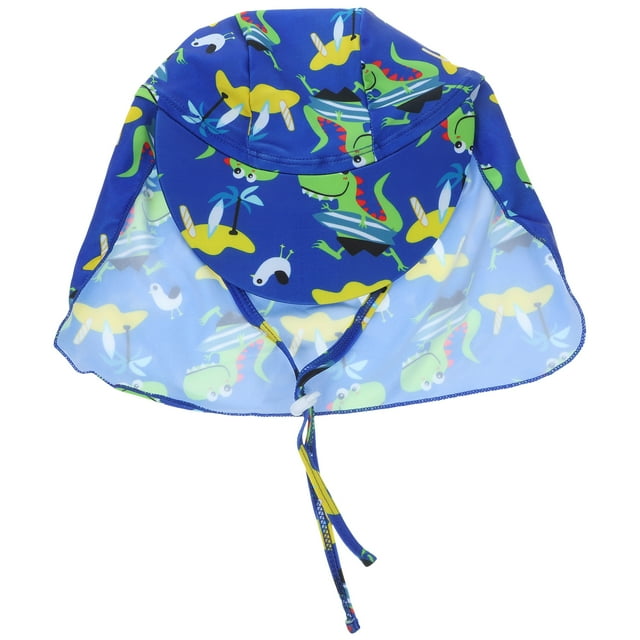 Chapeau de Bain Protection Solaire Protection UV Intégrale à Rabat pour Enfants (Bleu)