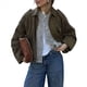 thumbnail image 3 of Chaqueta de Gamuza Sintética para Mujer, Abrigo Informal Holgado de Larga con Solapa y Estilo Urbano A . Verde L, 3 of 10