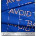 thumbnail image 2 of Soimoi Blue Velvet Fabric Floral Alphabet Text Print Fabric by the Yard 58 Inch Wide, 2 of 3