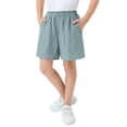thumbnail image 2 of YunPes Toddler Girls Cotton Linen Shorts Quick Dry Elastic Waist Short Pants Kids Boys Soccer Basketball Gym Pull on Sport Shorts, 2 of 4