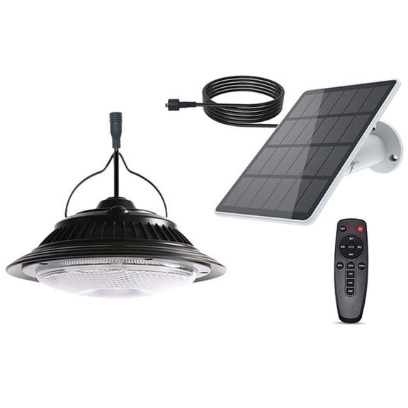 Single Heads Solar Pendant Lights Remote Control Indoor Outdoor Shed Lamp Led Hanging for Storage Room Porch Garden,1 x Solar Pendant Lights with remote control,Photo Color