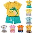 thumbnail image 2 of YUEHUA 5t Boys Summer Clothes Slim Fit Quick-Dry Solid Color Breathable Drawstring Waist Shorts 2 Pieces Kid Summer Outfits Set, 2 of 3