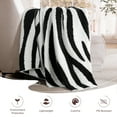 thumbnail image 5 of Exclusivo Mezcla Checkered Knit Throw Blanket, Ultra Soft Cozy Fluffy Blankets, Lightweight Fuzzy Plush Throw for Couch and Bed, Black and White, 50"x60", 5 of 7