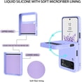 thumbnail image 4 of Lonbiaci Samsung Z Flip 3 Case, Liquid Silicone Soft Gel Rubber Slim Cover with Ring Holder Kickstand|Car Mount Function Shockproof Full Body Protective Case for Galaxy Z Flip 3, Purple, 4 of 8