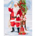thumbnail image 1 of Safdie & Co. Throw Knitted Printed Flannel Christmas Santa & Rudolph, 1 of 3