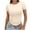 A Beige, variant on Womens Basic Short Sleeve Slim Fit T Shirts Ndbuld Women's Casual Solid Color Short-Sleeved Crew-Neck Top,Army Green,M