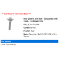 thumbnail image 2 of Rear Control Arm Bolt - Compatible with 2008 - 2013 BMW 128i 2009 2010 2011 2012, 2 of 2