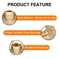 thumbnail image 4 of Uxcell Brass Tee Pipe Fitting, G1/2"(Female x Female x Male) 3 Way T-Connector 2pcs, 4 of 7