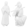 thumbnail image 6 of Clispeed Resin Ancient Chinese Warrior Figurine White Micro Landscape Home Decor 2Pcs, 6 of 8