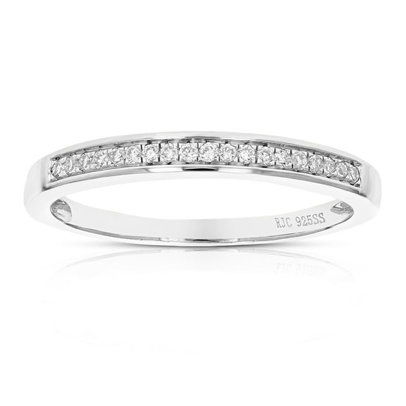Vir Jewels 1/10 CTTW Lab Grown Diamond Wedding Band in Sterling Silver Female Adult