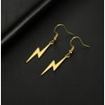 thumbnail image 5 of Lightning Bolt Dangle Earrings Flash Thunder Hook Statement Earrings Fashion Punk Jewelry Hip Hop 80s Party Gift Women Men, 5 of 7