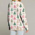 thumbnail image 4 of Women's Fashion Long Sleeve Christmas Print V-Neck Button Loose Cardigan Top, Knit Sweater for Casual Outfits and Comfort,Mint Green,XL, 4 of 7